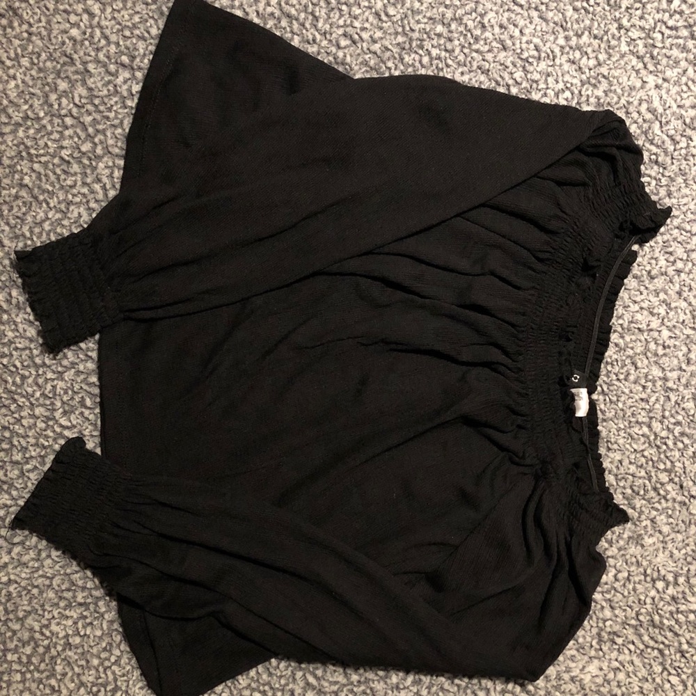 Off the shoulder black shirt
